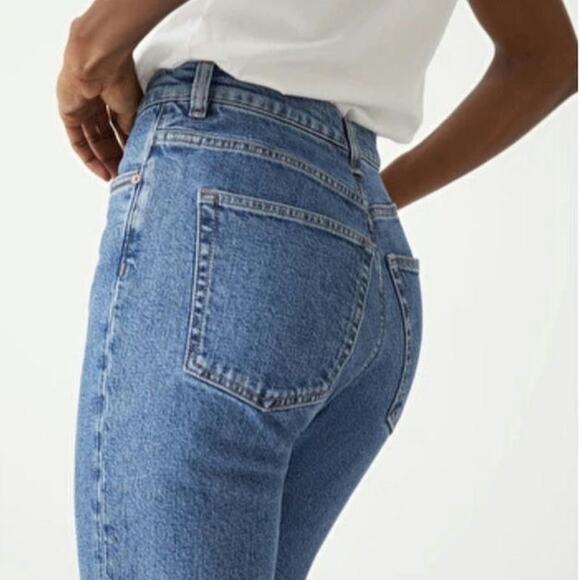 & Other Stories Favorite Cut Straight Leg Jeans Slim Cut High Rise Blue Denim 30 - Picture 8 of 15